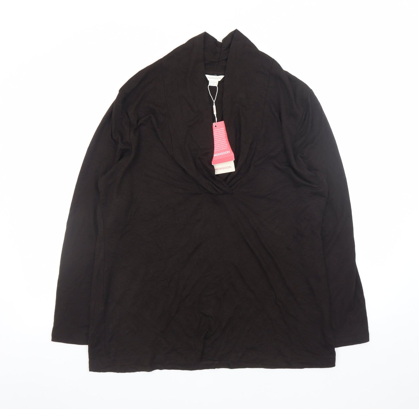 Monsoon Women’s Black Cowl Neck Long Sleeve Blouse Size 22