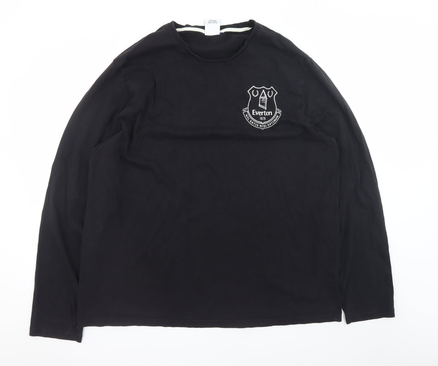Everton Men’s Black Long Sleeve Cotton T-Shirt Size 3XL Football Top