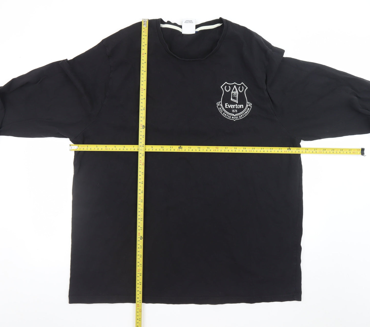 Everton Men’s Black Long Sleeve Cotton T-Shirt Size 3XL Football Top