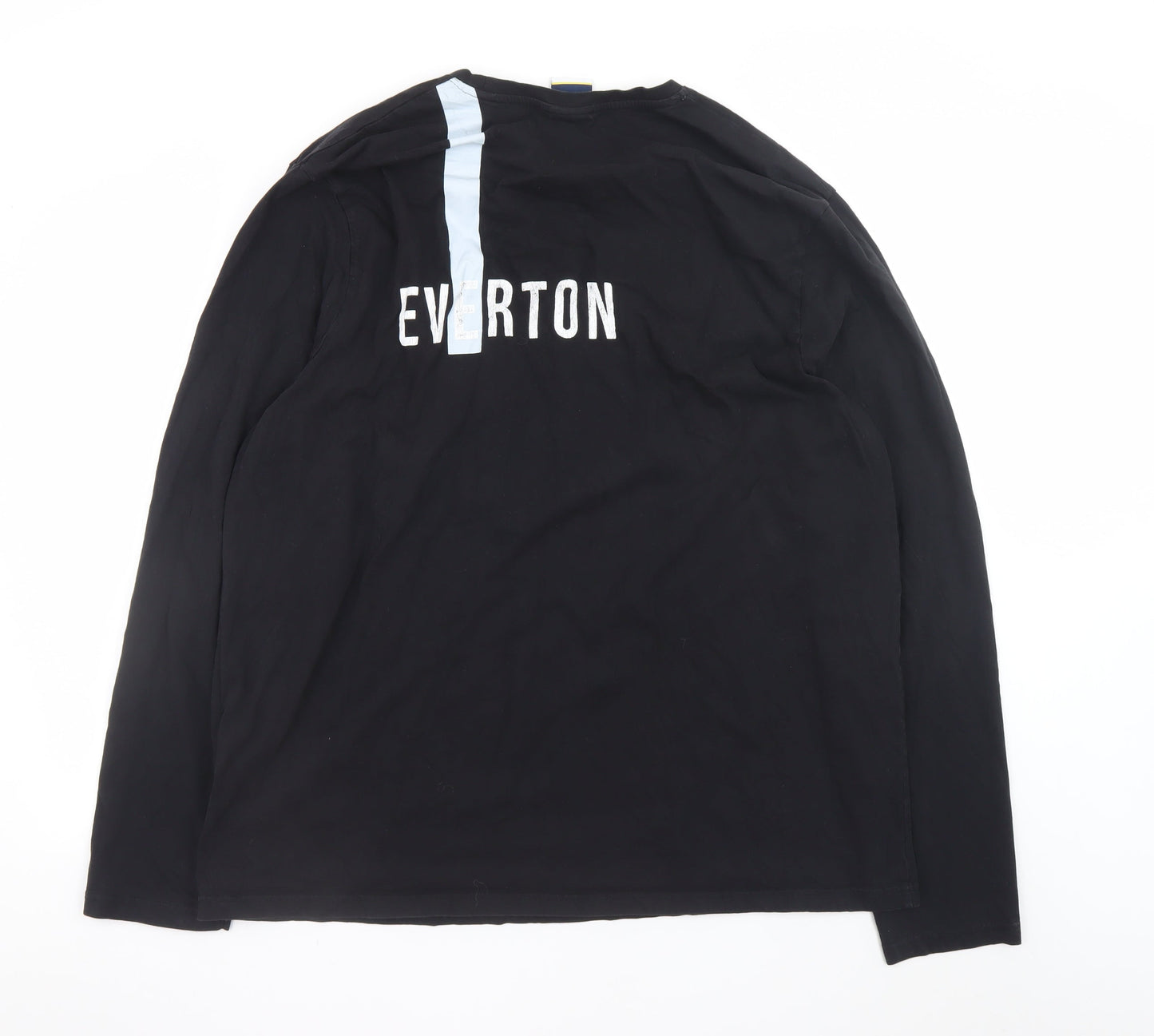 Everton Men’s Black Long Sleeve Cotton T-Shirt Size 3XL Football Top