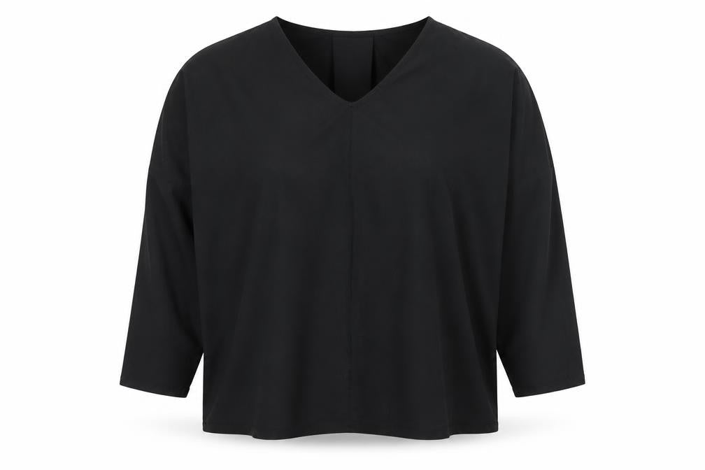 Thought Women's Black V-Neck Long Sleeve Cotton Blouse M