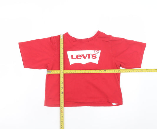 Levi's Girls Red 10 Years Classic Logo Cotton T-Shirt