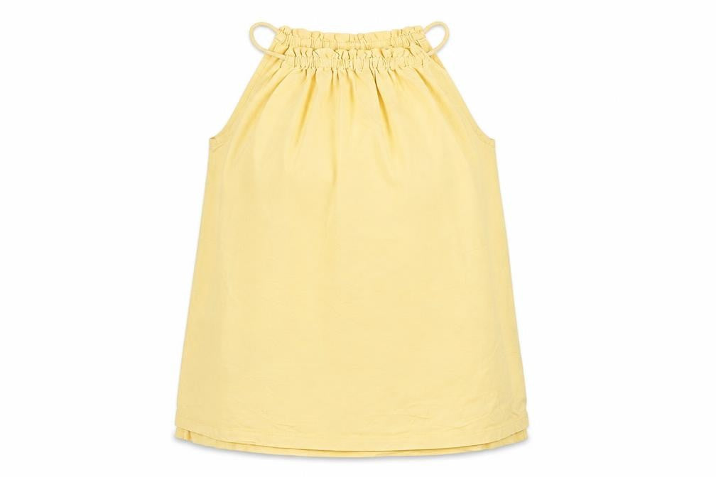 FarWest Women Yellow Cotton Halter Shift Dress M