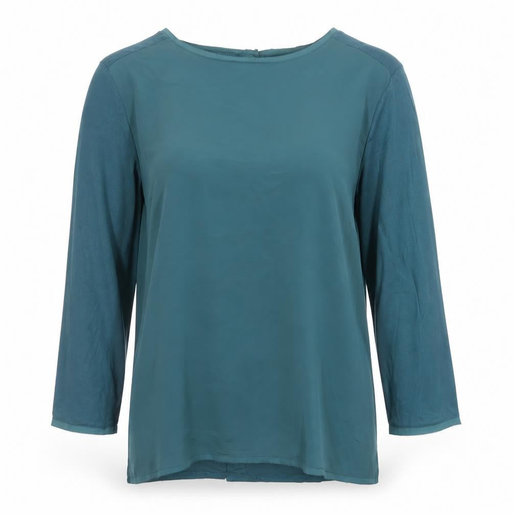 Warehouse Women's Green Long Sleeve Blouse UK 14 Viscose Blend