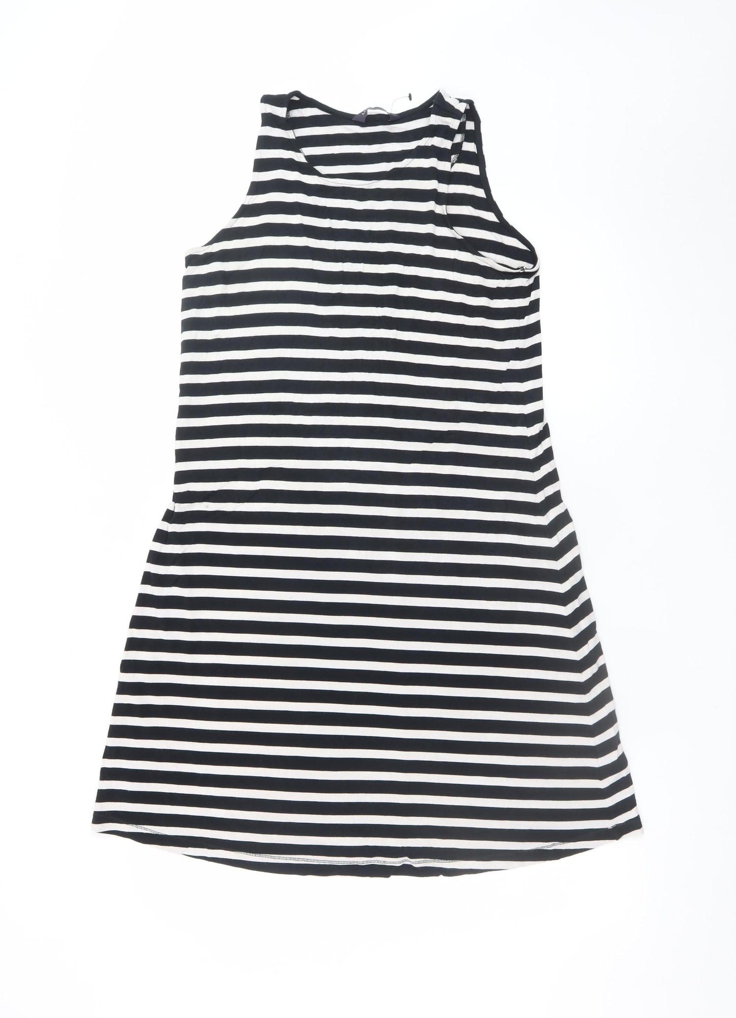 Marks and Spencer Women's Black Striped Tank Dress Size 8