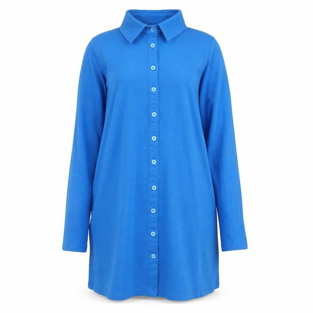 Motel Rocks Women's Blue Long Sleeve Button Shirt Dress Size L