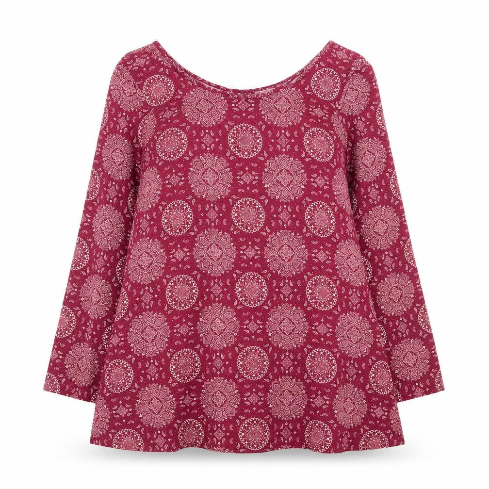 Forever 21 Women Red Bohemian Paisley Shift Dress Size M