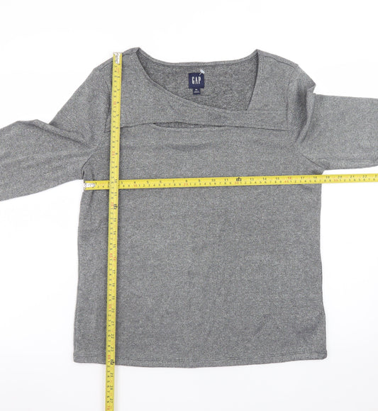 GAP Women Grey Boat Neck Long Sleeve Knit Top Size XL