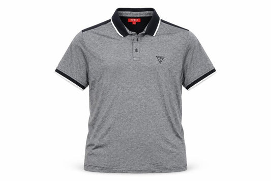 Guess Men's Grey Cotton Polo Shirt Size L Regular Fit