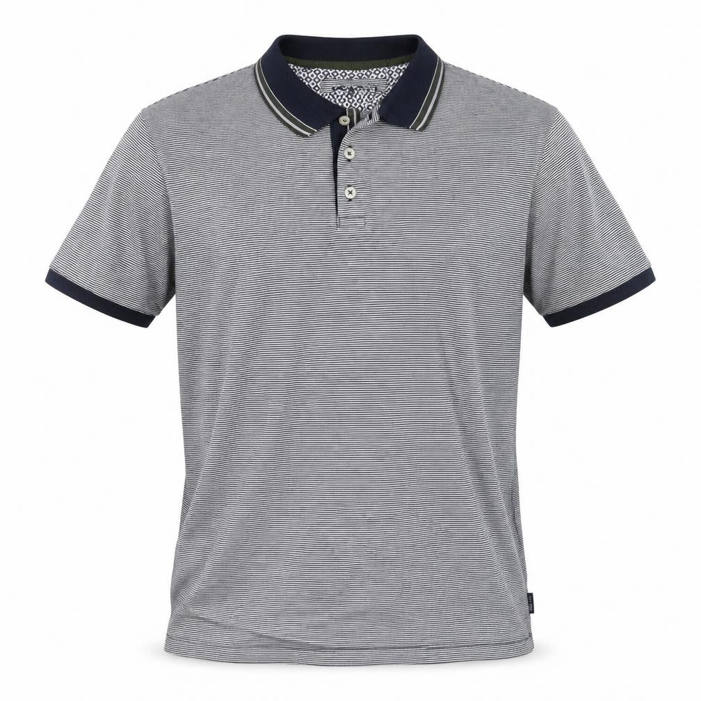 Ted Baker Men's Grey Striped Cotton Polo Shirt Size L