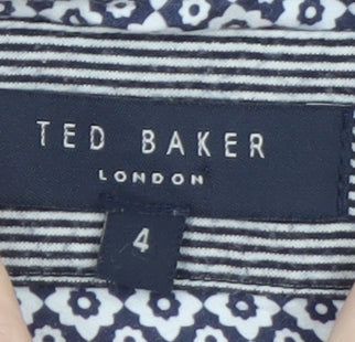 Ted Baker Men's Grey Striped Cotton Polo Shirt Size L