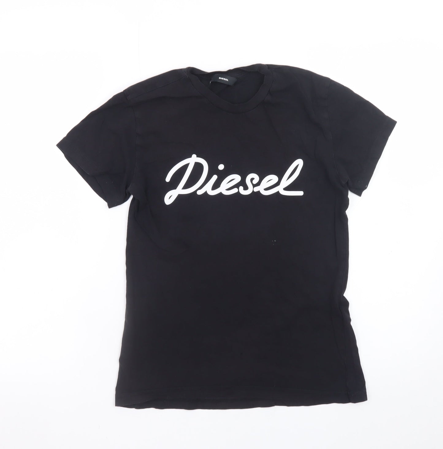 Diesel Men's Black Logo Cotton Crew Neck T-Shirt Size S