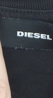 Diesel Men's Black Logo Cotton Crew Neck T-Shirt Size S