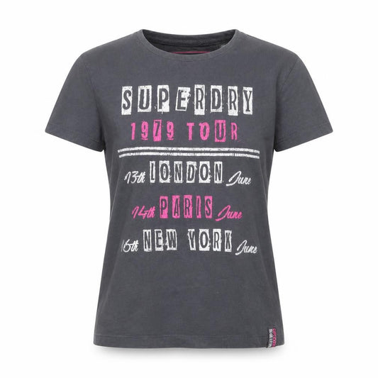 Superdry Women's Grey Graphic 1979 Tour T-Shirt Size 8