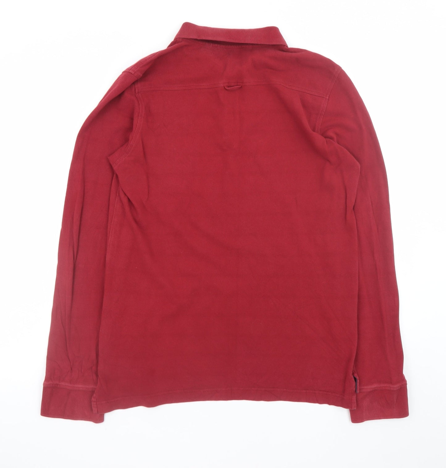 Ben Sherman Men's Red Long Sleeve Cotton Polo Shirt Size M