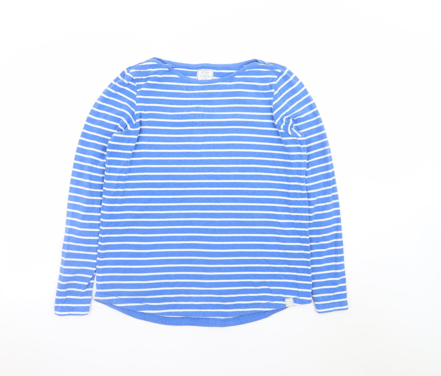 Fat Face Women Blue Striped Long Sleeve Breton Cotton T-Shirt Size 14