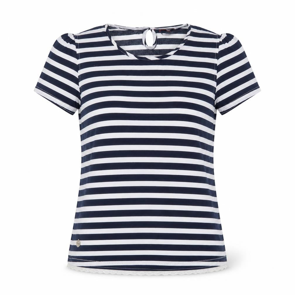 Regatta Womens Blue White Striped Cotton T-Shirt UK 20