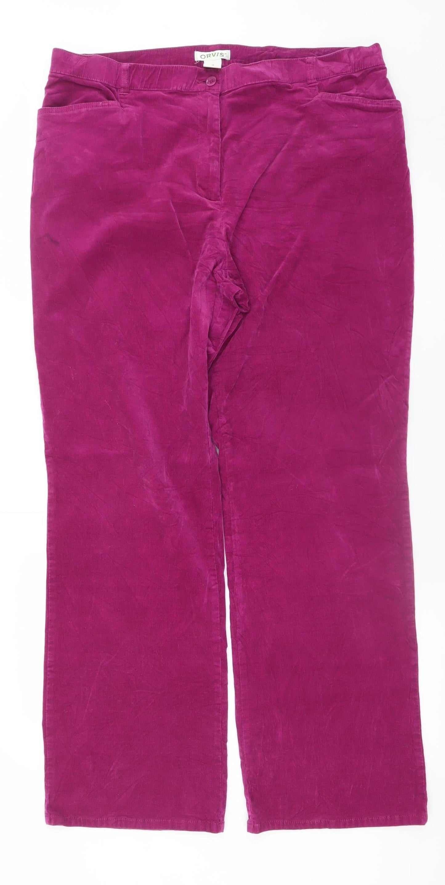 Orvis Women's Pink Corduroy Straight Jeans Size 16 Regular