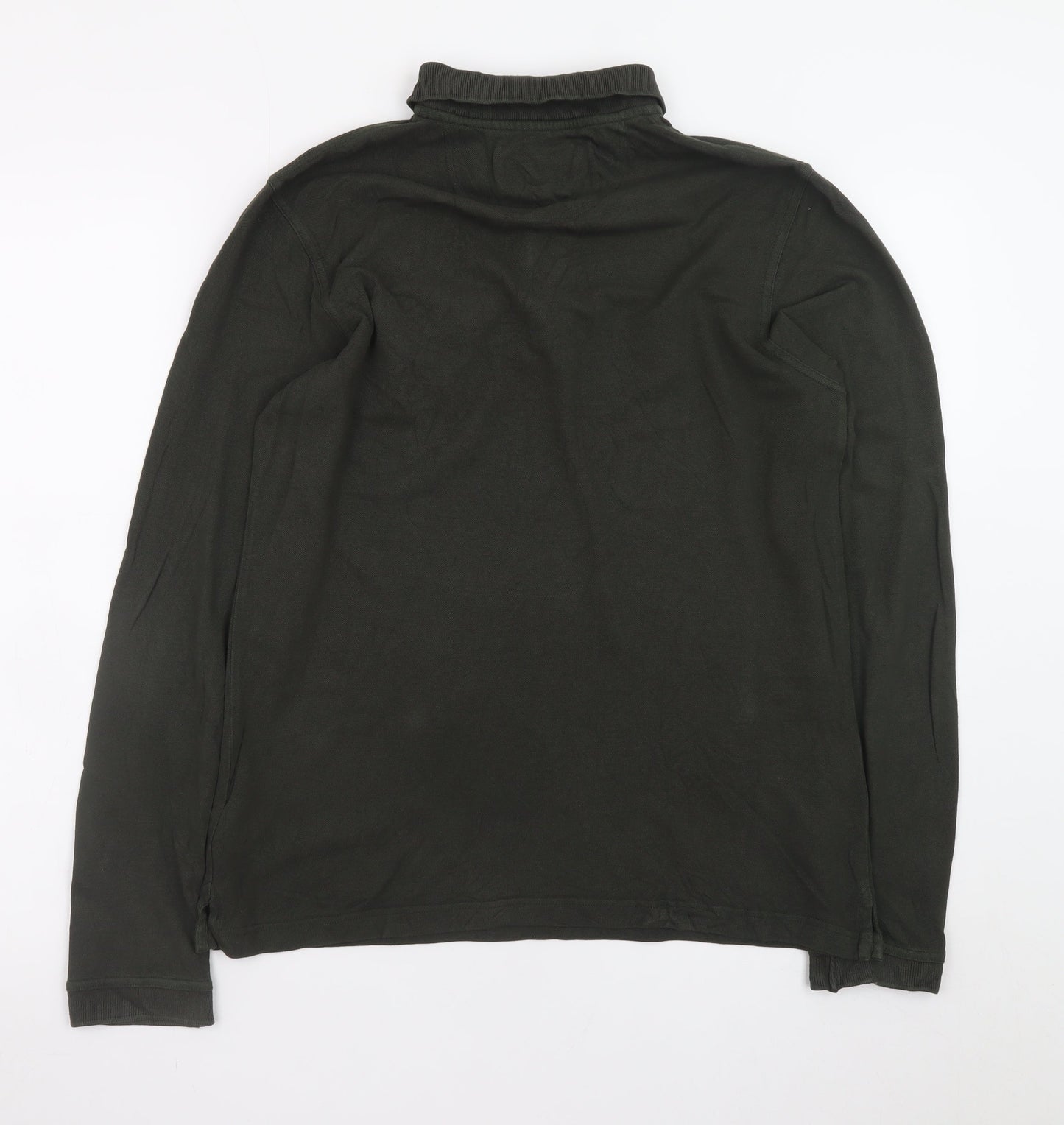 Barbour Men's Green Long Sleeve Cotton Polo Shirt Size S