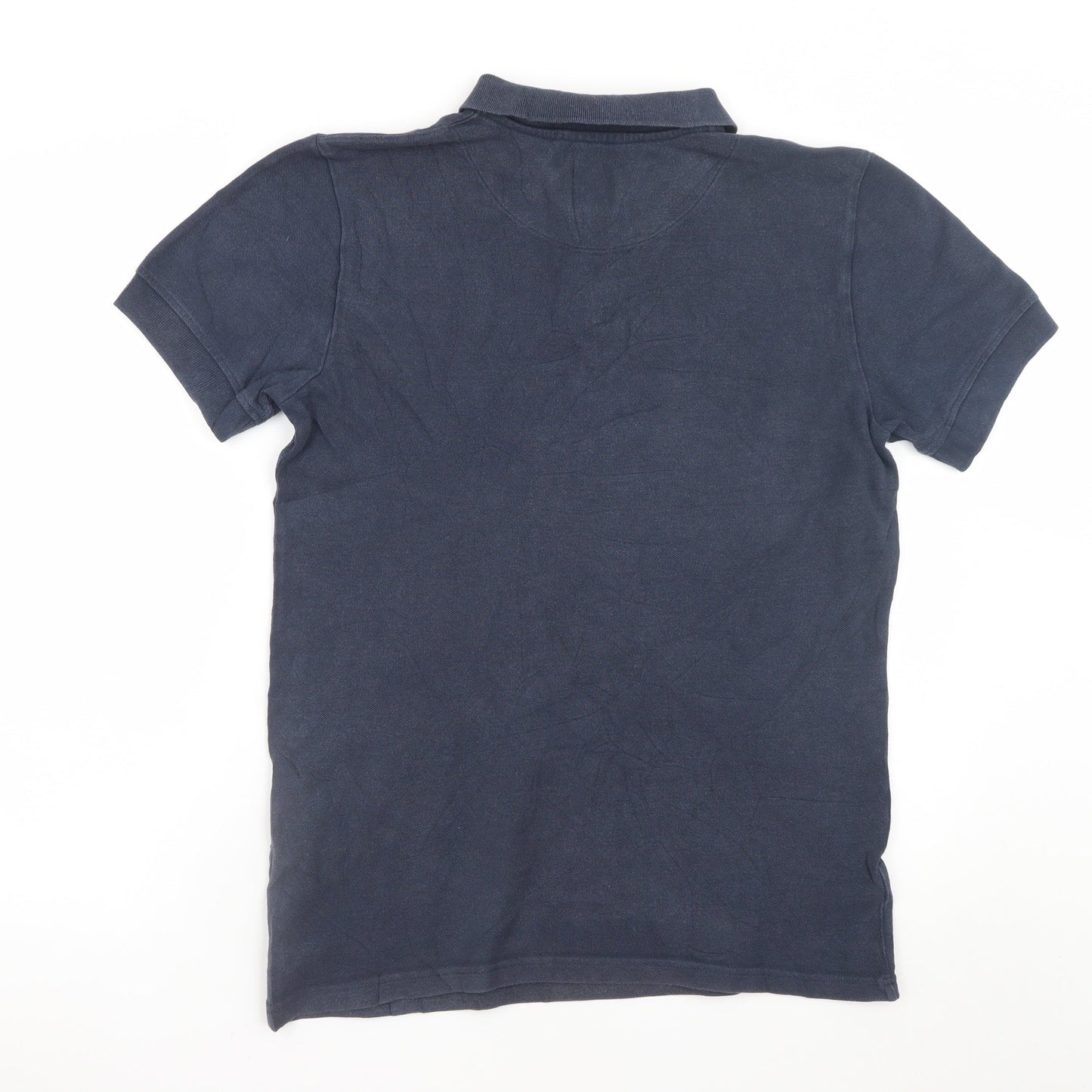 Pretty Green Men's Navy Blue Short Sleeve Cotton Polo Shirt Size S