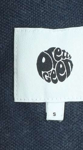 Pretty Green Men's Navy Blue Short Sleeve Cotton Polo Shirt Size S