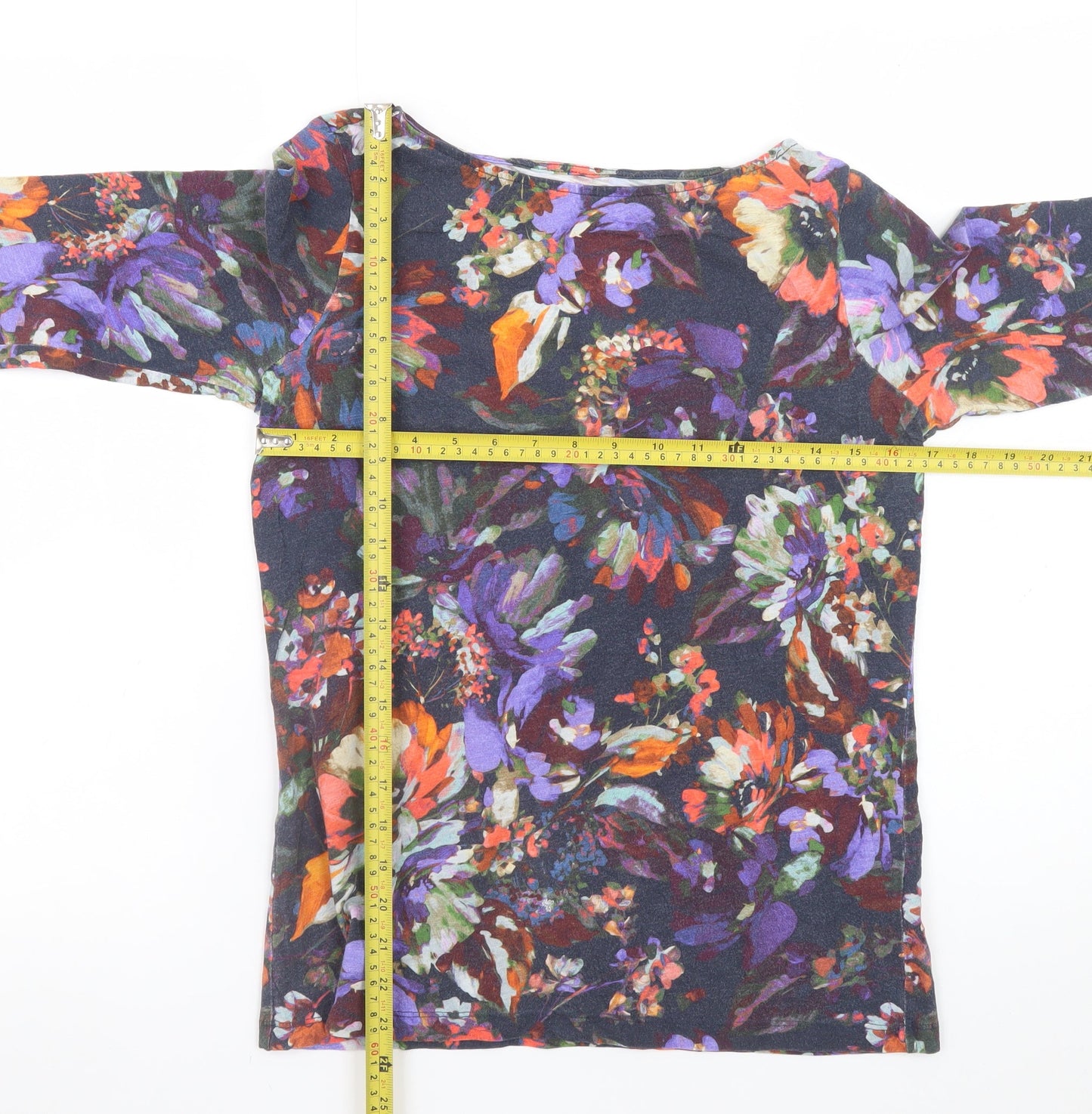 Lands' End Women's Multicoloured Floral Cotton Tunic Top Size S