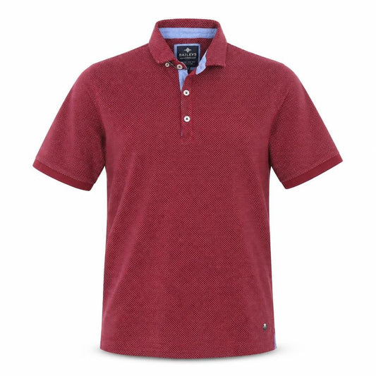 Baileys Men’s Red Polka Dot Cotton Short Sleeve Polo Shirt Size L