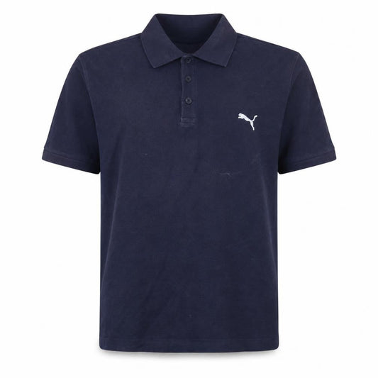 Puma Men’s Blue Cotton Polo Shirt L Regular Fit Sports Style