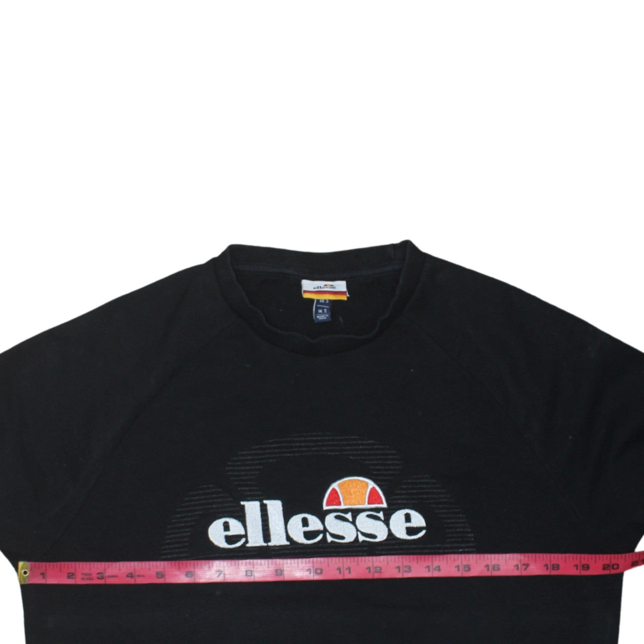 Ellesse Men's Black Crew Neck Embroidered Sweatshirt Size S