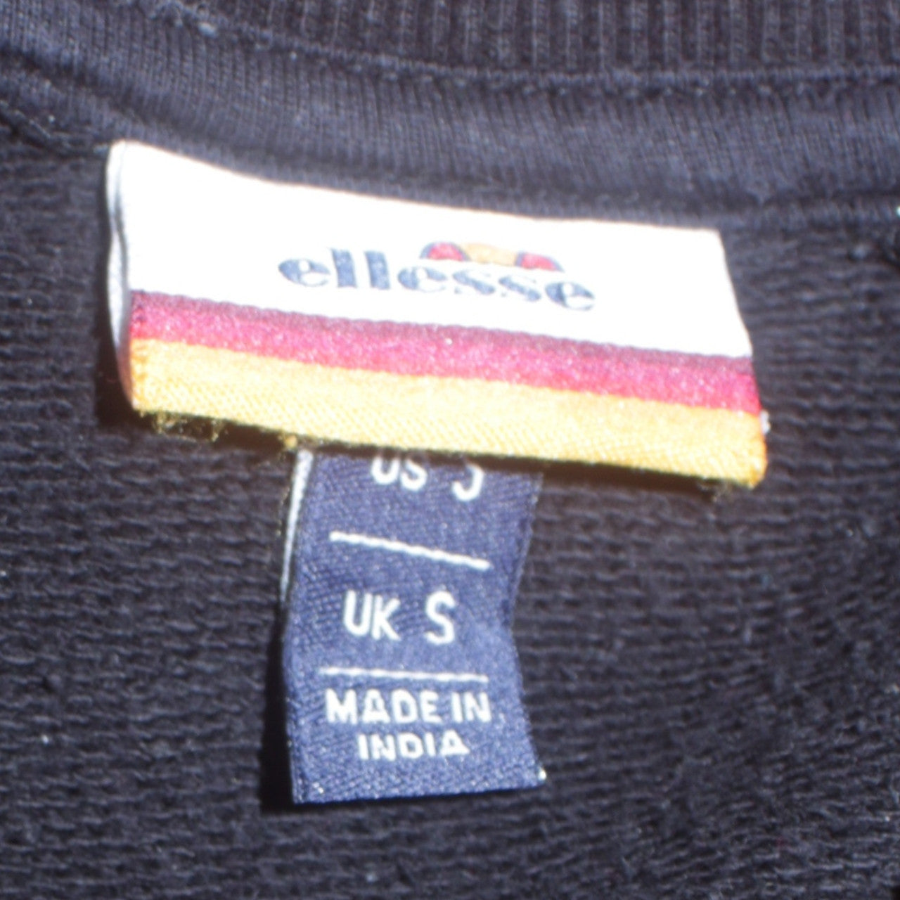 Ellesse Men's Black Crew Neck Embroidered Sweatshirt Size S