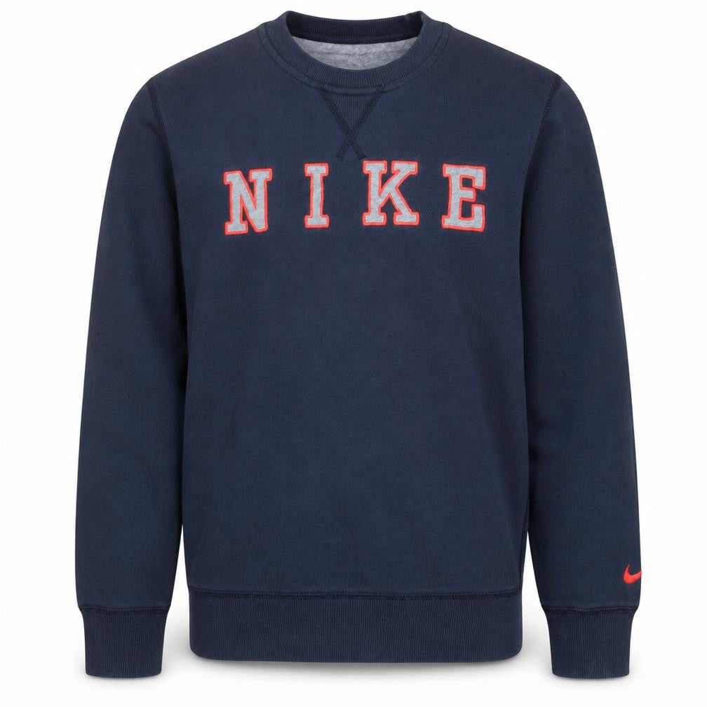 Nike Boys Navy Blue Crew Neck Pullover Sweatshirt 12-13 Years Cotton Blend