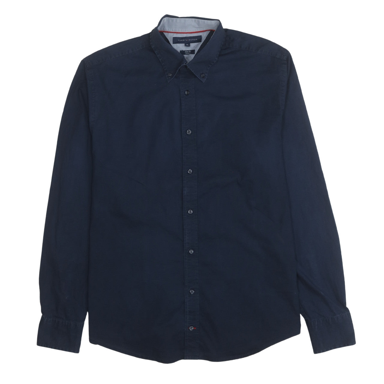 Tommy Hilfiger Men's Blue Slim Fit Stretch Button-Down Shirt XL