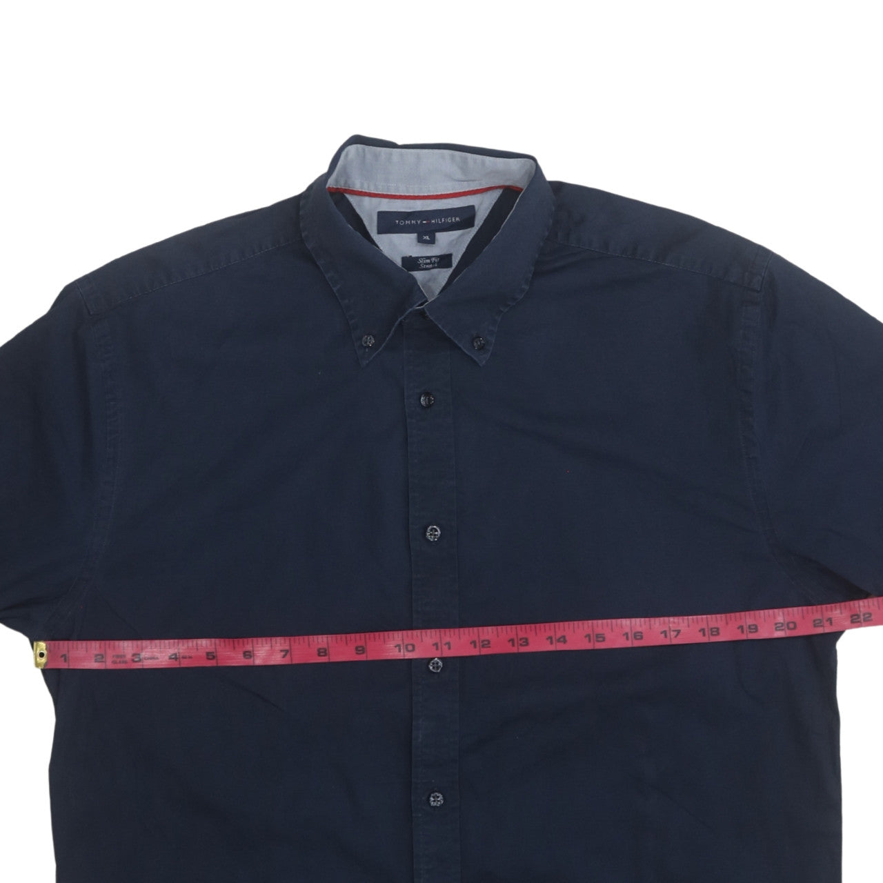 Tommy Hilfiger Men's Blue Slim Fit Stretch Button-Down Shirt XL