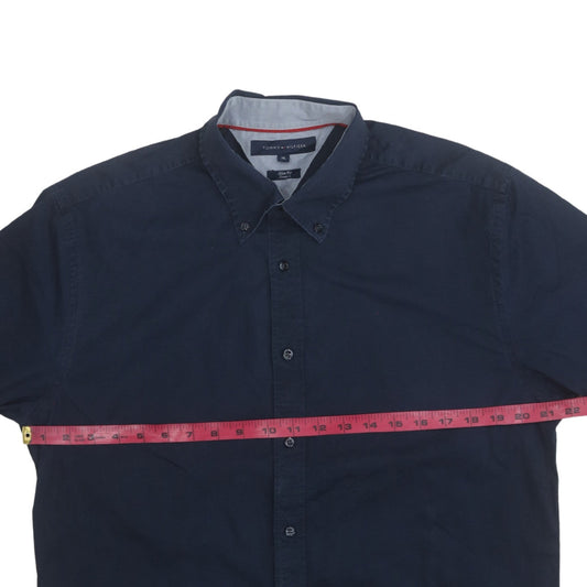 Tommy Hilfiger Men's Blue Slim Fit Stretch Button-Down Shirt XL