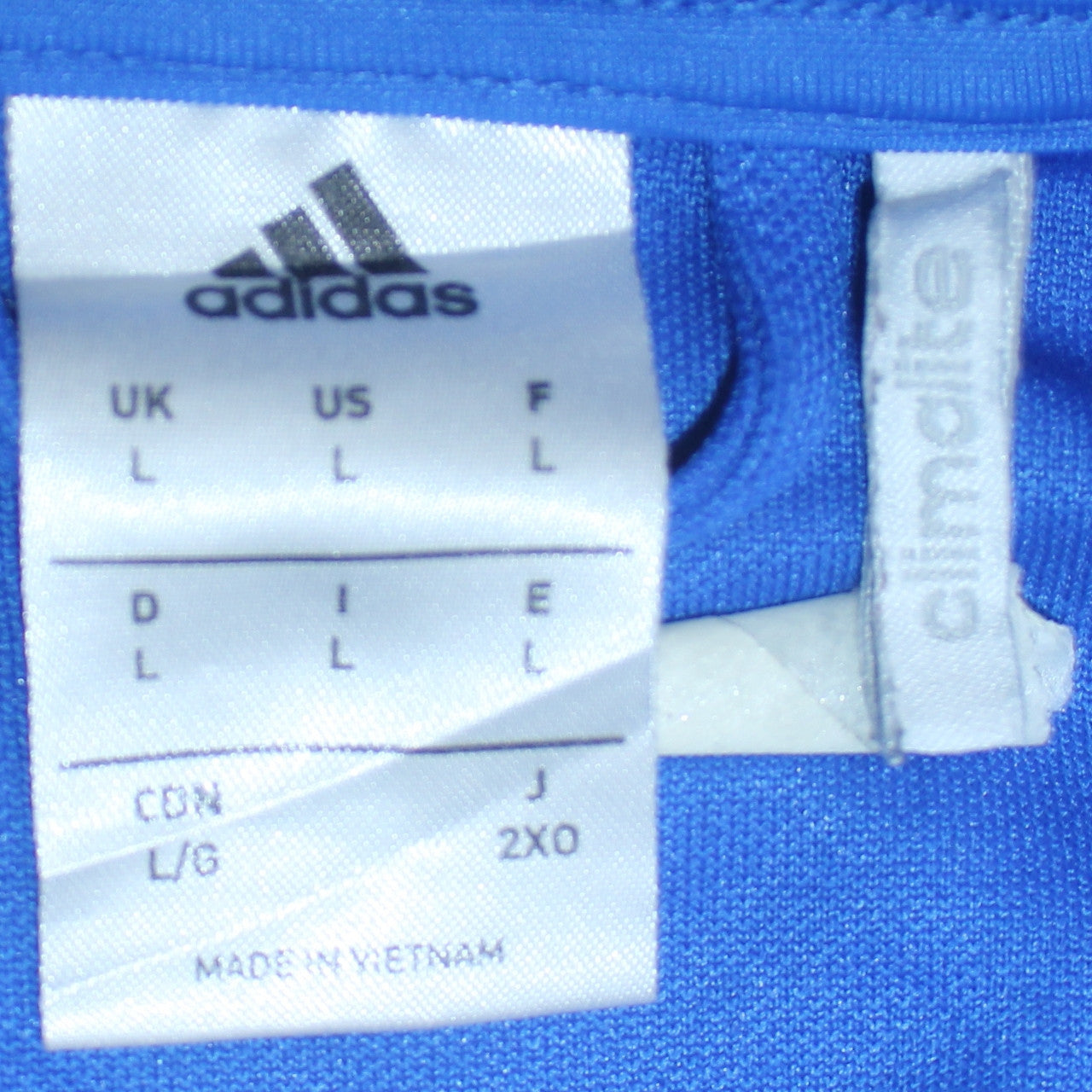 Adidas Men's Blue Climalite Track Jacket Size L Full Zip Sportswear