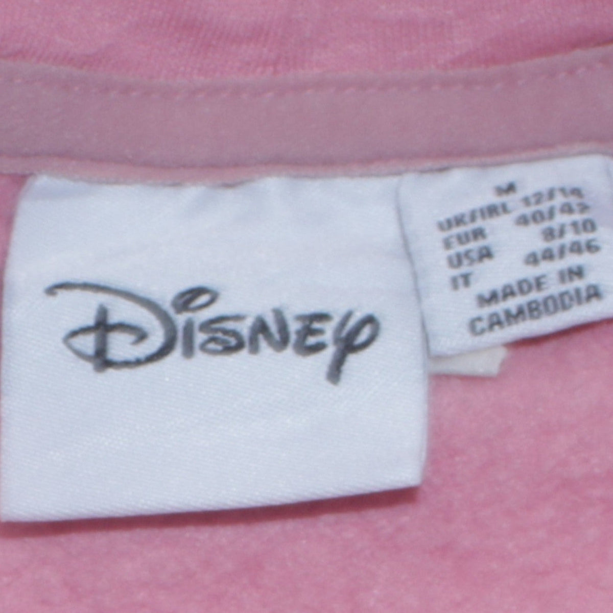 Disney Women Pink Mickey Hoodie Medium Cotton Pullover Sweatshirt