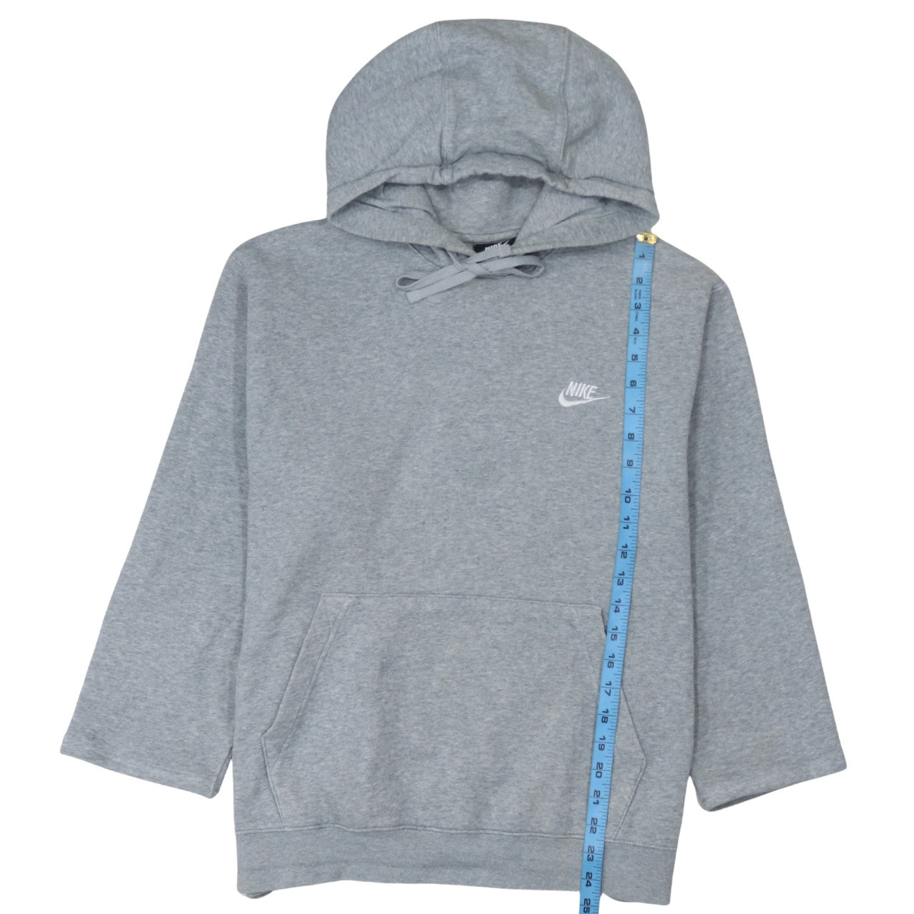 Nike Women Grey Pullover Hoodie Medium Cotton Blend Sportswear