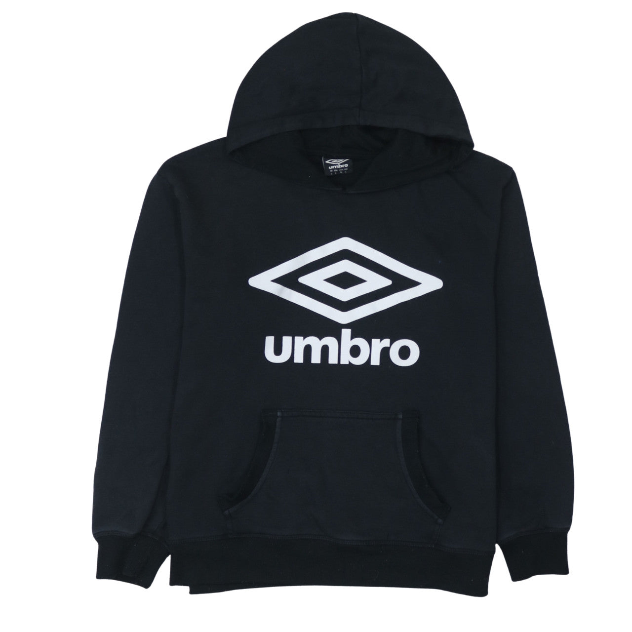 Umbro Mens Black L Pullover Hoodie Sweatshirt Cotton Blend Logo