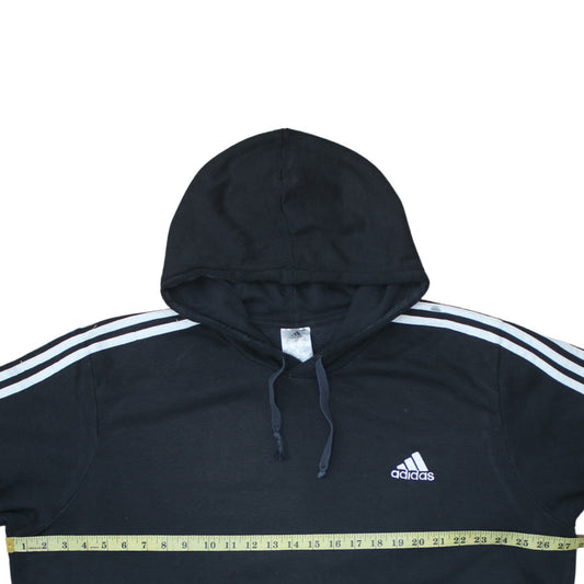 Adidas Mens Black 2XL Pullover Hooded Sweatshirt with Logo