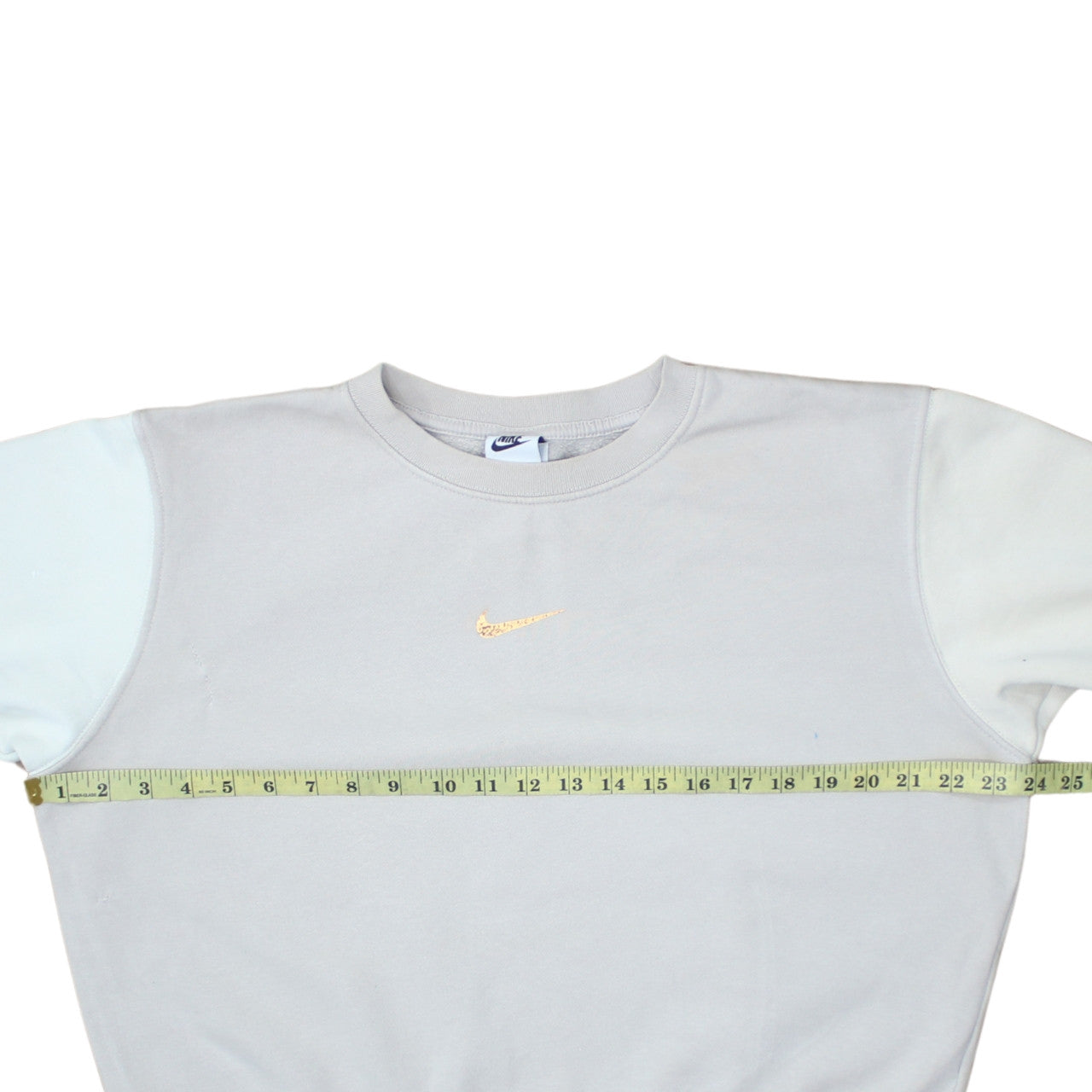 Nike Women Beige Loose Fit Crew Neck Sweatshirt Size S