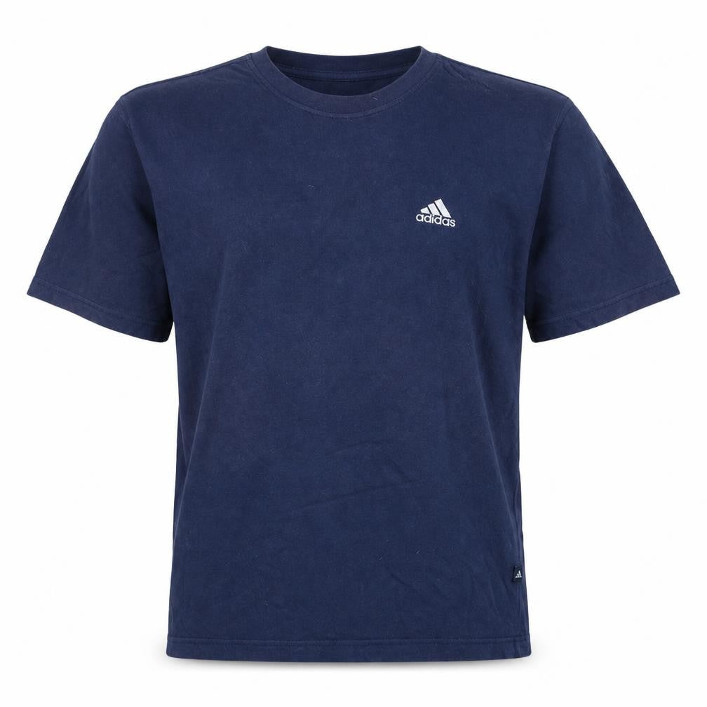 Adidas Men Blue Crew Neck Short Sleeve Cotton Sports T-Shirt M