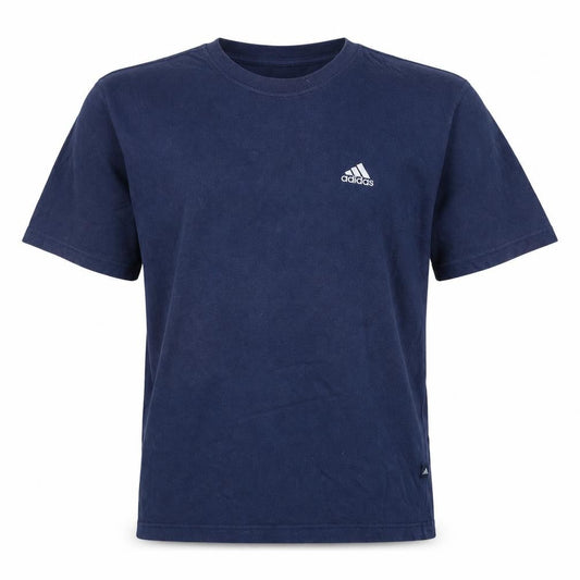 Adidas Men Blue Crew Neck Short Sleeve Cotton Sports T-Shirt M
