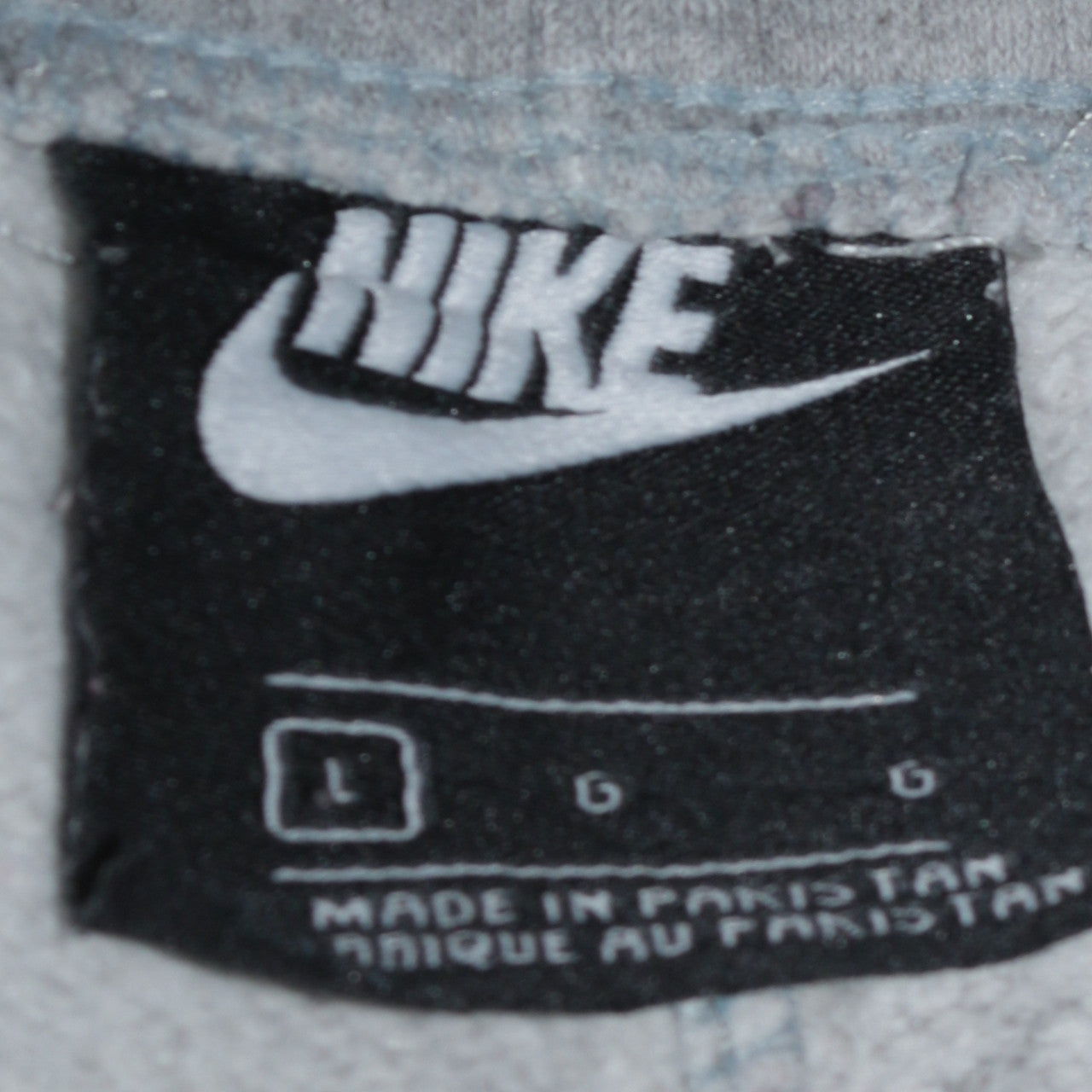 Nike Men Grey Fleece Jogger Sweatpants L Regular Fit Drawstring Trousers
