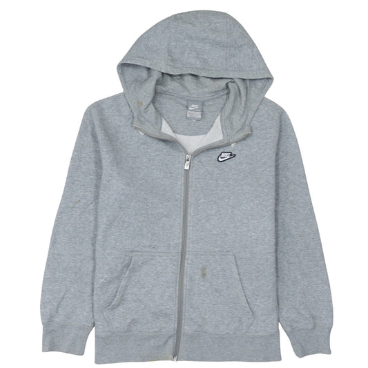 Nike Boys Grey Full Zip Hoodie Size 13-15 Years Fleece Sweatshirt