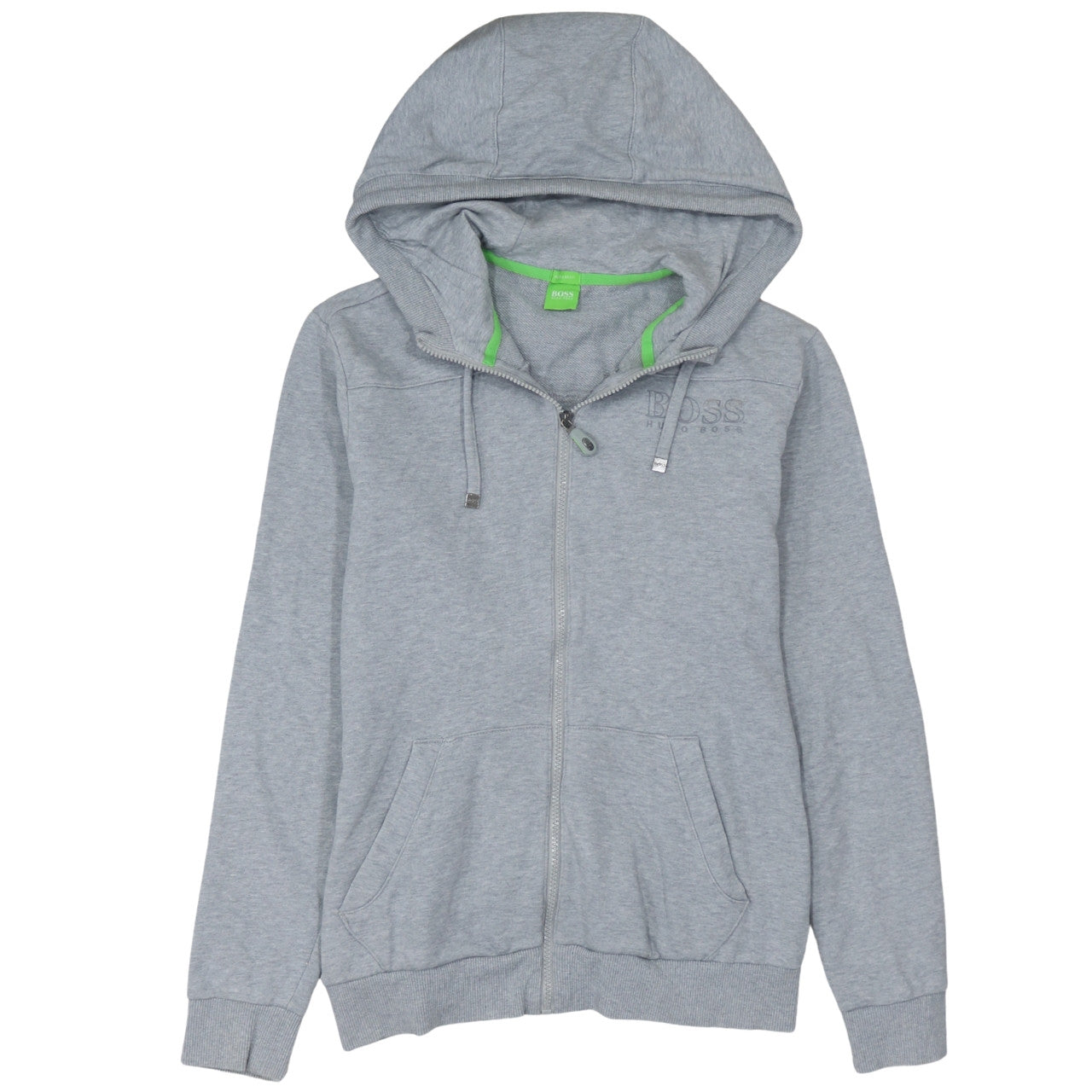 Hugo Boss Men's Grey Full Zip Hooded Sweatshirt Size S Regular Fit