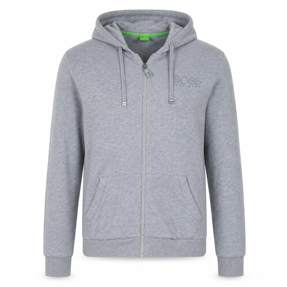 Hugo Boss Men's Grey Full Zip Hooded Sweatshirt Size S Regular Fit