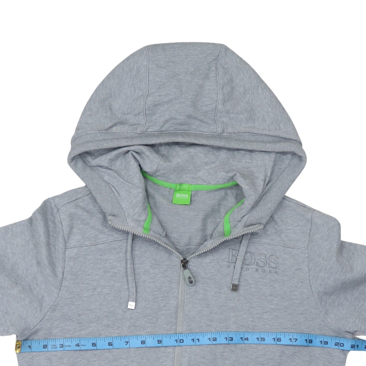 Hugo Boss Men's Grey Full Zip Hooded Sweatshirt Size S Regular Fit