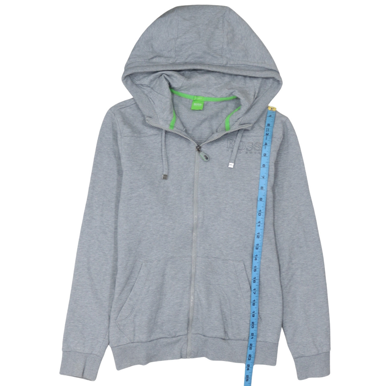 Hugo Boss Men's Grey Full Zip Hooded Sweatshirt Size S Regular Fit
