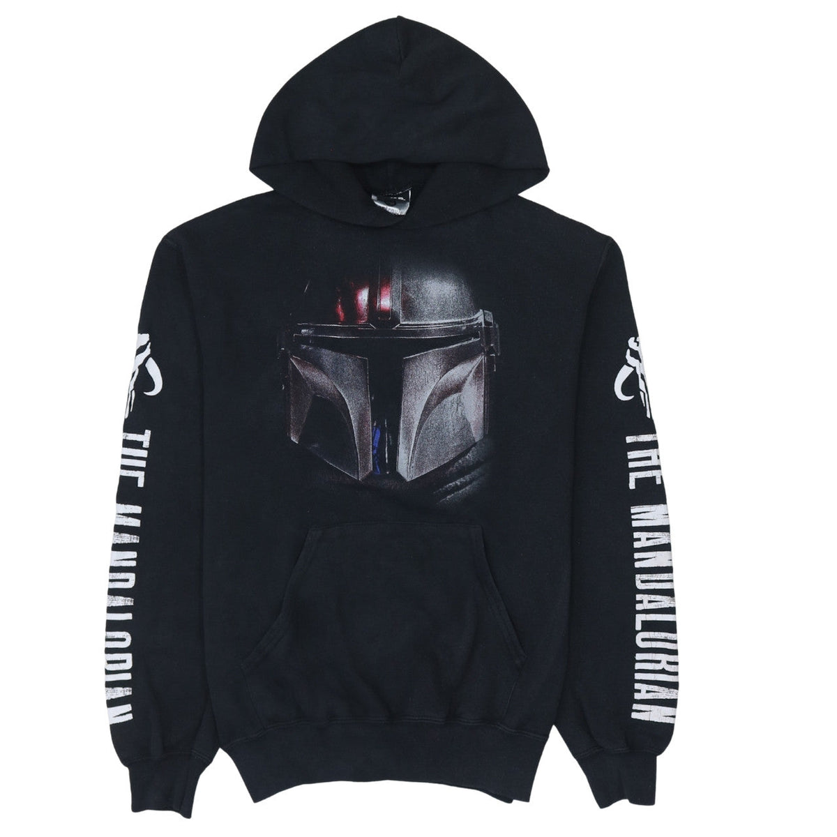Nastrovia Mens Black The Mandalorian Pullover Hoodie Size S