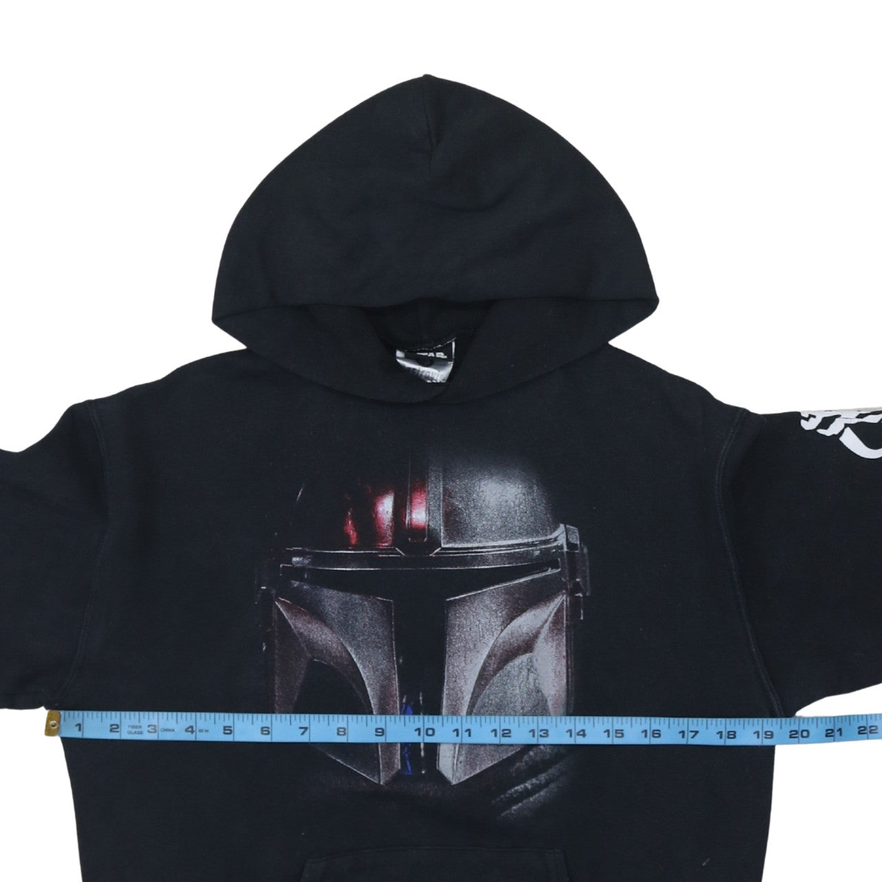 Nastrovia Mens Black The Mandalorian Pullover Hoodie Size S